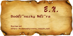Bodánszky Nóra névjegykártya
